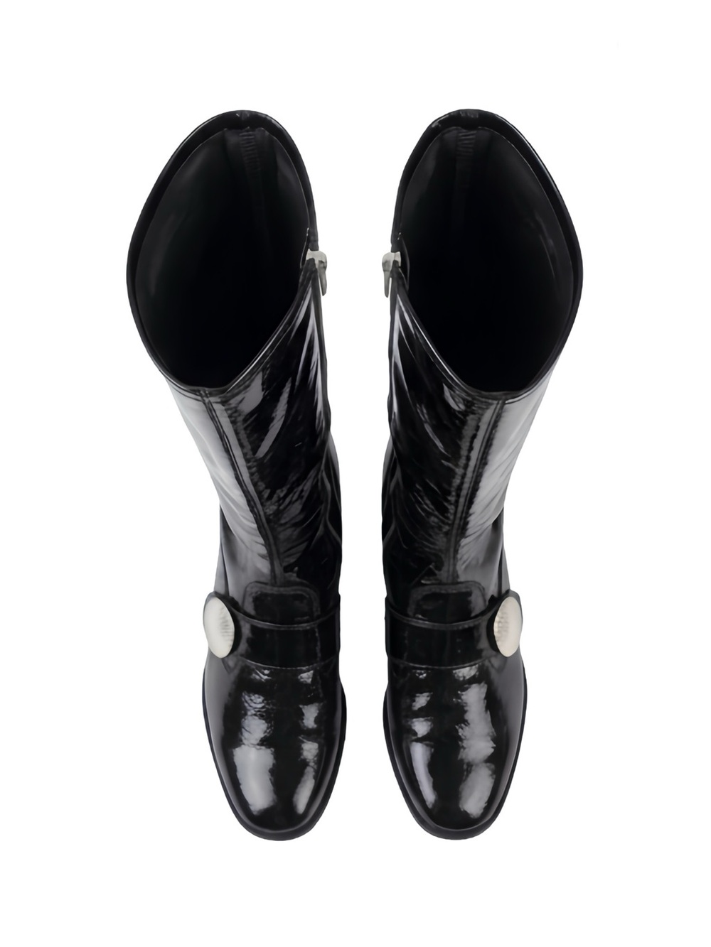 Vintage 1970s Black Patent Go-Go Boots - Size 9 - Picture 15 of 16